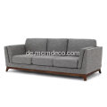 Ceni Volcanic Grey Fabric Sofa mit hölzernen Füßen